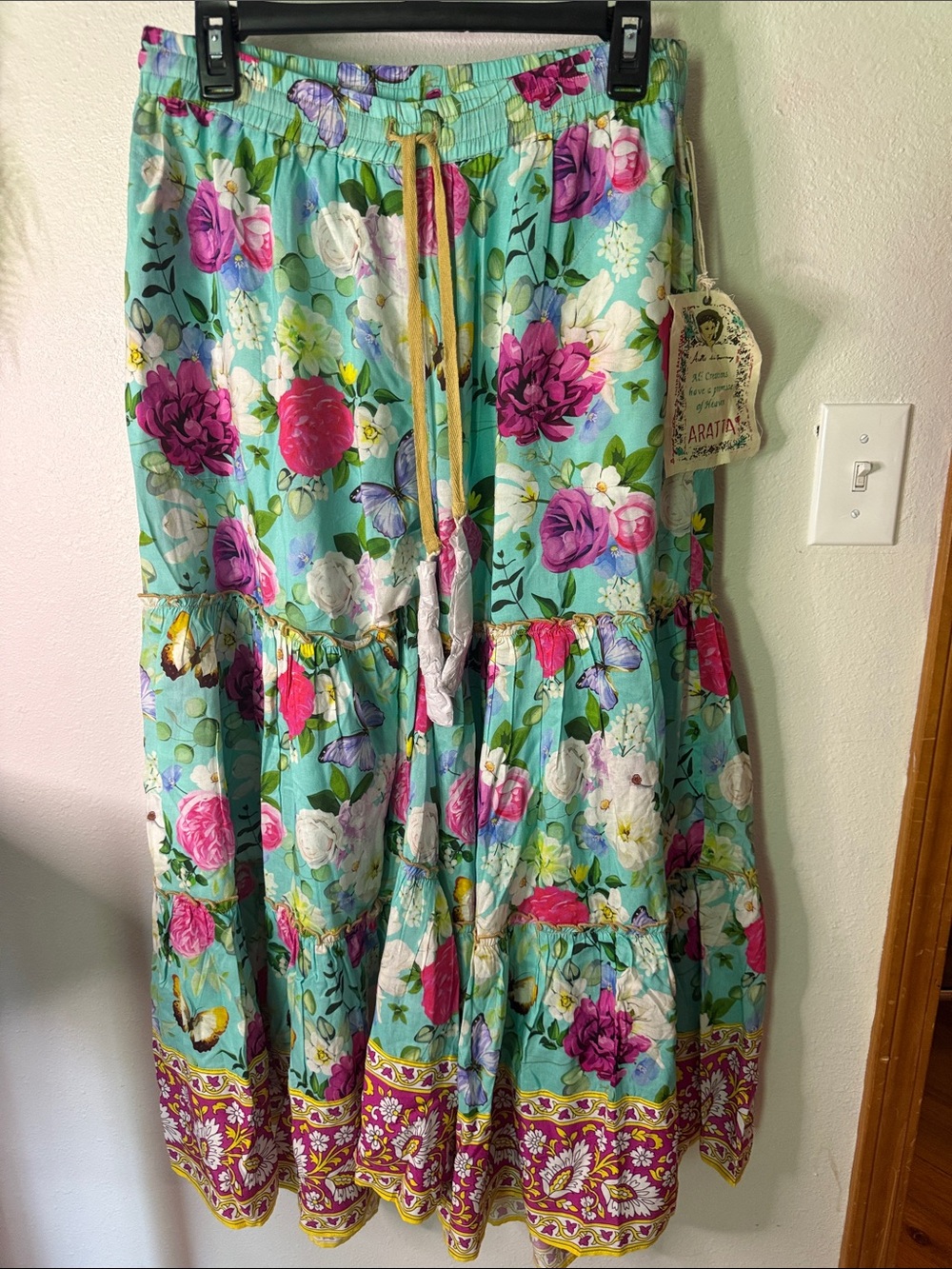Aratta Serenity Springs Butterfly Tiered Pant